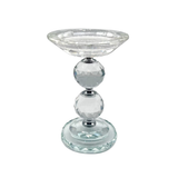 Glass Pillar Candle Holder Crystal Ball Design - Various Sizes