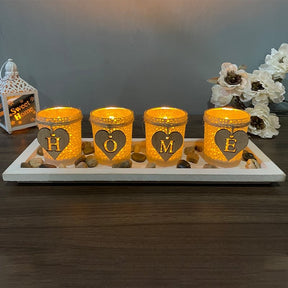 Woodside Home Living Tea Light/Votive Candle Holder White Tray - Various Designs