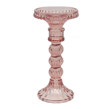 Pink Glass Candle Holders (larger) (cm) - Various Sets