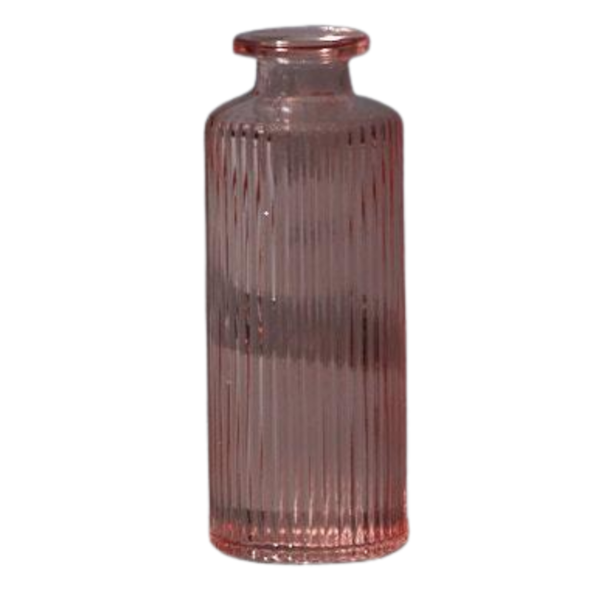 Satchville Ribbed Glass Bottle Vases 13cm - Rose