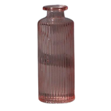Satchville Ribbed Glass Bottle Vases 13cm - Rose