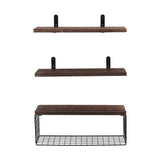 Woodside Home Living Wall Mounted Floating Shelf Set 