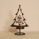 Christmas Tree Metal Tealight Candle Holder - Merry Christmas