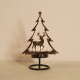 Christmas Tree Metal Tealight Candle Holder - Reindeer