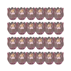 Glass Tulip Flower Candle Holders - Light Pink Set of 24