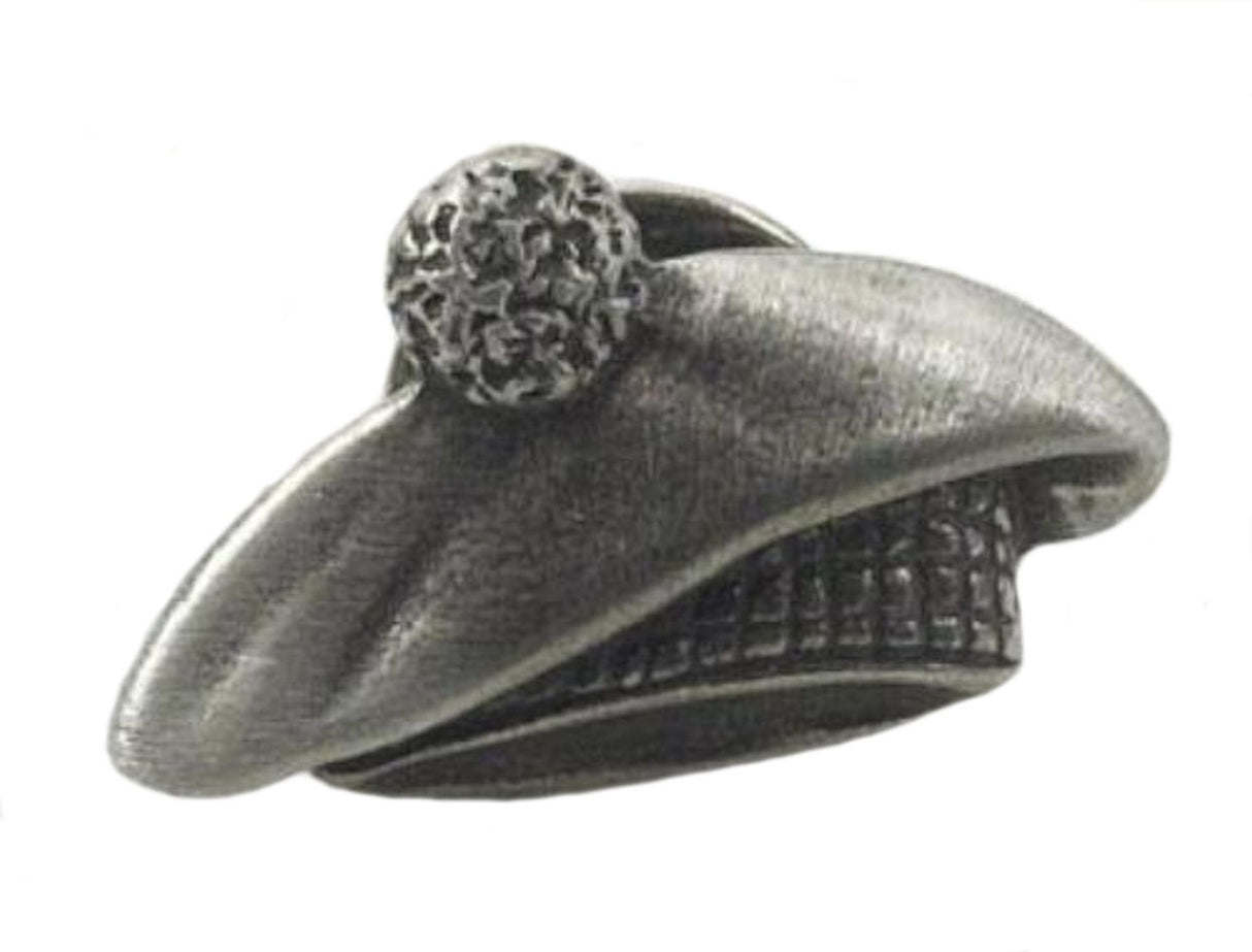 English Pewter Tam O Shanter Hat Tie Pin Badge