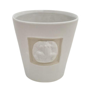 White Plant Pot with Frog Design - Various Sizes