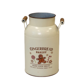 Cream ‘Gingerbread Bakery’ Urn with Wooden Handles