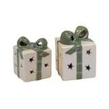 White/Green Ceramic Present with LED