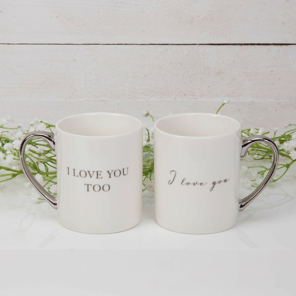 Amore Set of 2 Mugs Gift Set - I Love You & I Love You Too