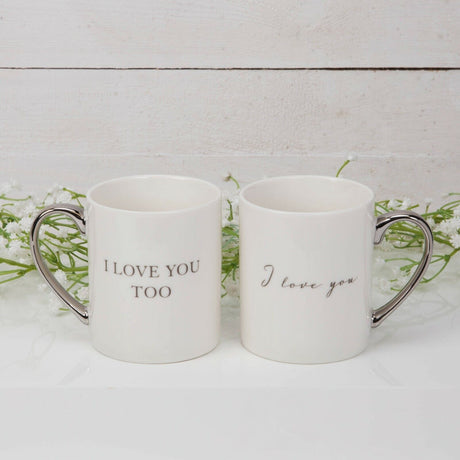 Amore Set of 2 Mugs Gift Set - I Love You & I Love You Too