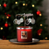 Heart & Home 2 Wick Ellipse Candle & Carousel Gift Set - Christmas Magic