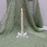 Bow Design Dinner Candle Holder - White