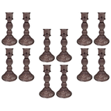 Satchville Amethyst Ribbed Glass Dinner Candle Holders - Various Sets