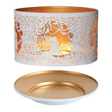Aroma Jar Candle Metal Silhouette Shade & Tray Set - White & Gold Fairy Sitting