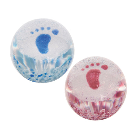 Caithness Glass Paperweight Precious Moments - Tiny Toes Blue or Pink