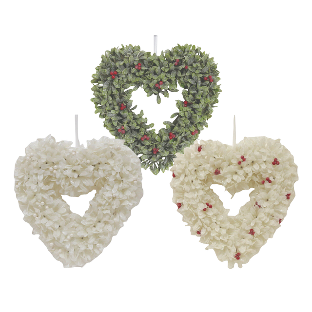 Frosted Christmas Wreath 34cm - Various Designs