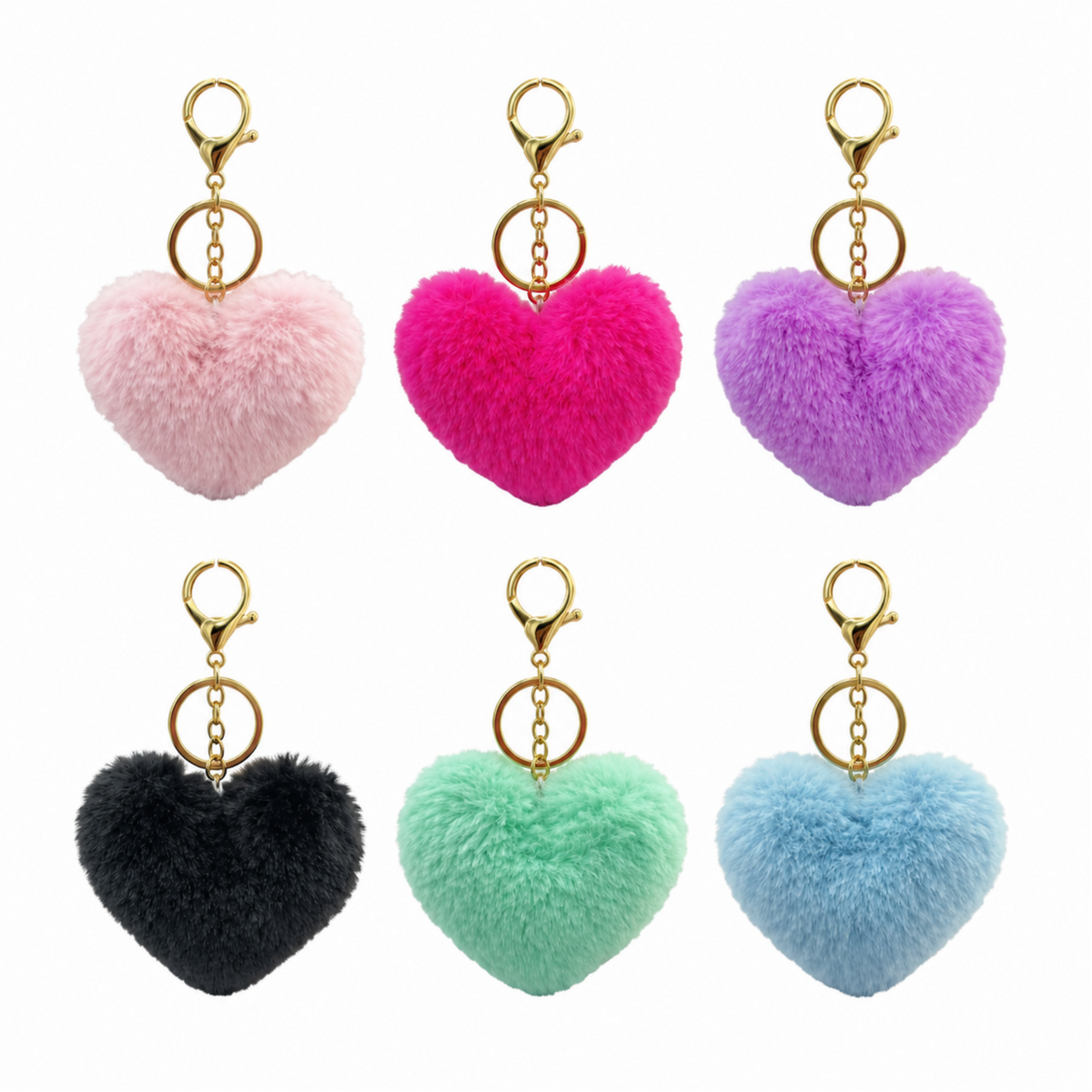 Fluffy Heart Keyring