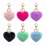Fluffy Heart Keyring