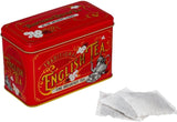 New English Teas Vintage Victorian Tea Tin with 40 Breakfast Tea Bags - Red