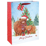 Highland Cow Kraft Christmas Gift Bag - XL