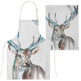 Meg Hawkins Cotton Apron & Tea Towel Set - Stag