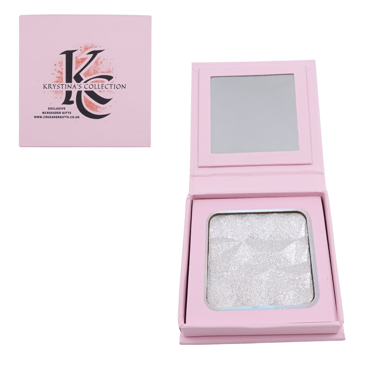 Krystina's Collection Shimmer Highlighter Powder Compact with Mirror - Various Colours