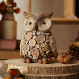 Country Living Wood Log Effect Owl Figurine