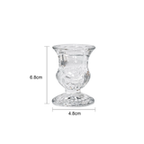 Clear Glass Candlestick Holders (6.8cm) - Petal Design