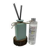 Woodside Pastel Green Ceramic Reed Diffuser Vase with Woodside Luxury Refill