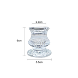 Clear Glass Candlestick Holders (6cm) - Ribbed Design