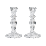 Glass Dinner Candle Holder Ribbed Design - Various Sizes	