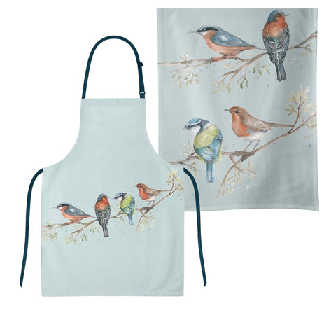 Meg Hawkins Cotton Apron & Tea Towel Set - British Birds