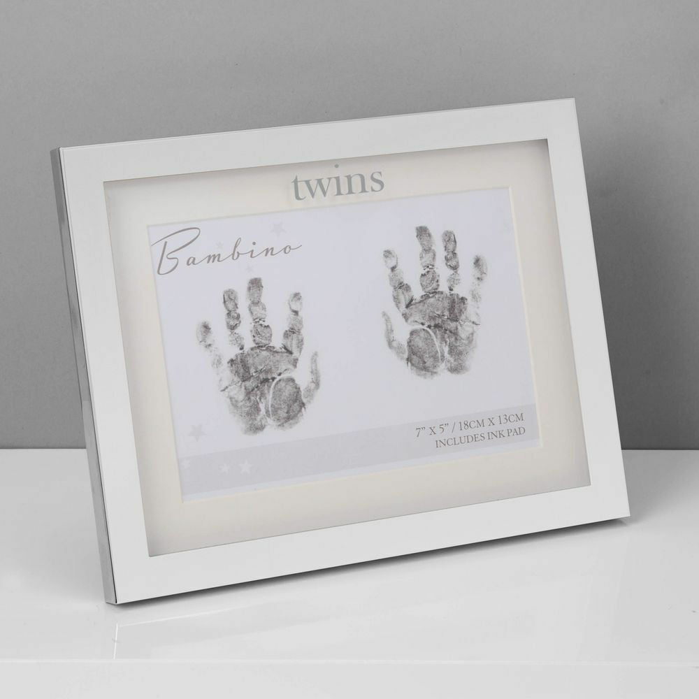 Bambino Baby Handprint Frame with Ink Pad - Twins
