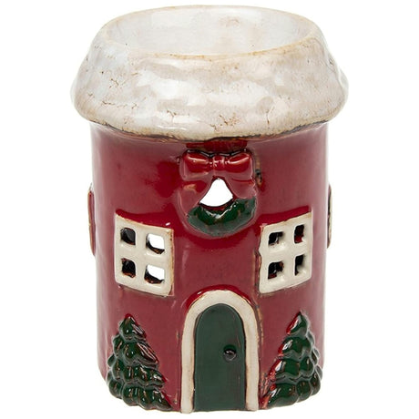 Village Pottery Christmas Round House Melt Warmer - Wreath