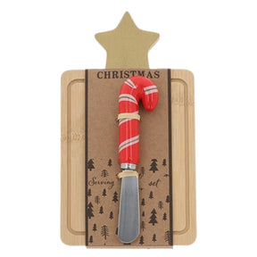 Christmas Cheer Mini Serving Board Set - gold star