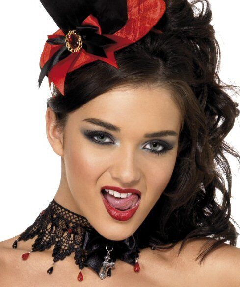 Ribbon Lace & Beaded Choker With Jewelled Cross