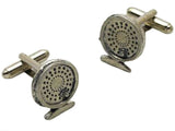 English Pewter Cufflinks - Fishing Reel