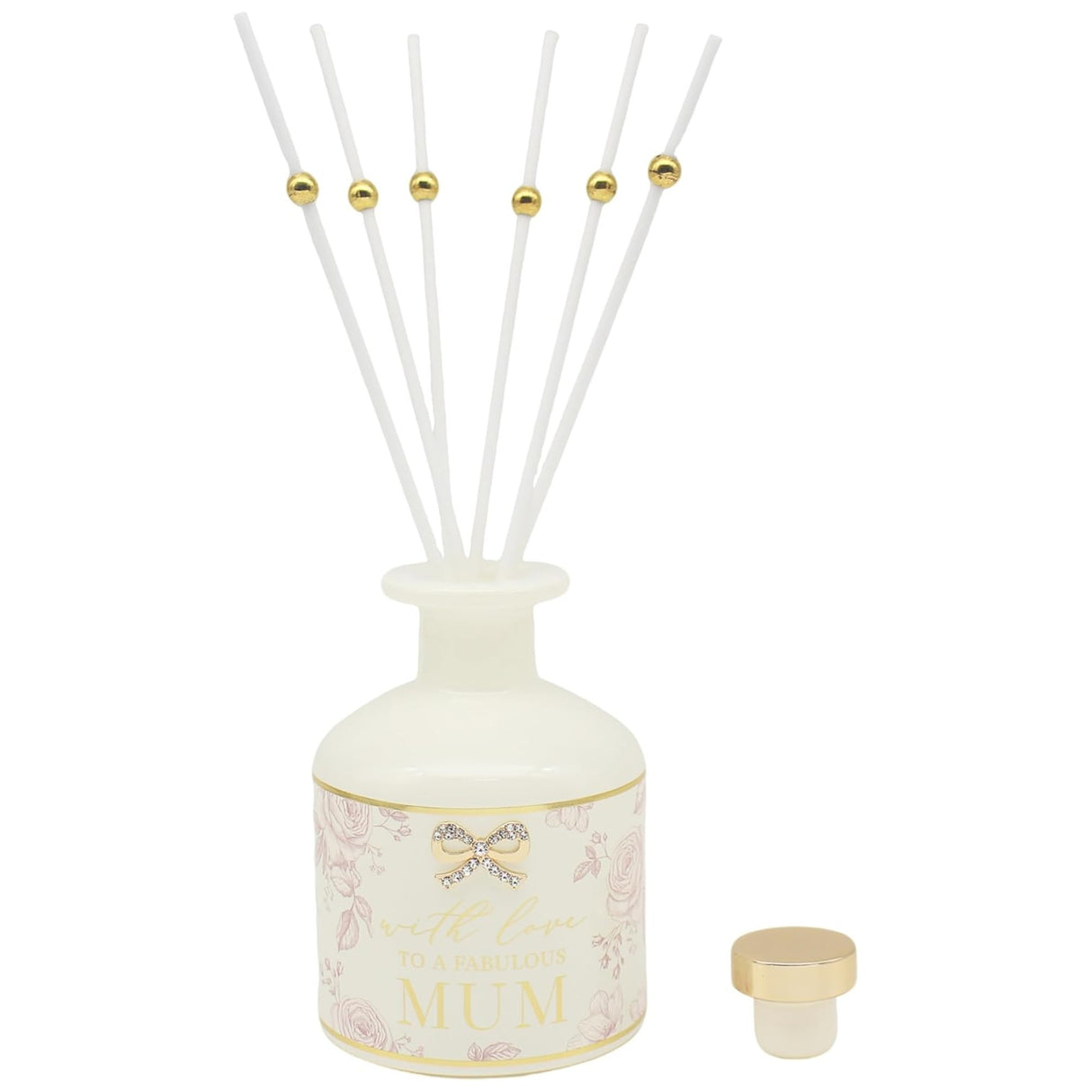 Fabulous Mum Floral Reed Diffuser with Encrusted Bow Embellishment