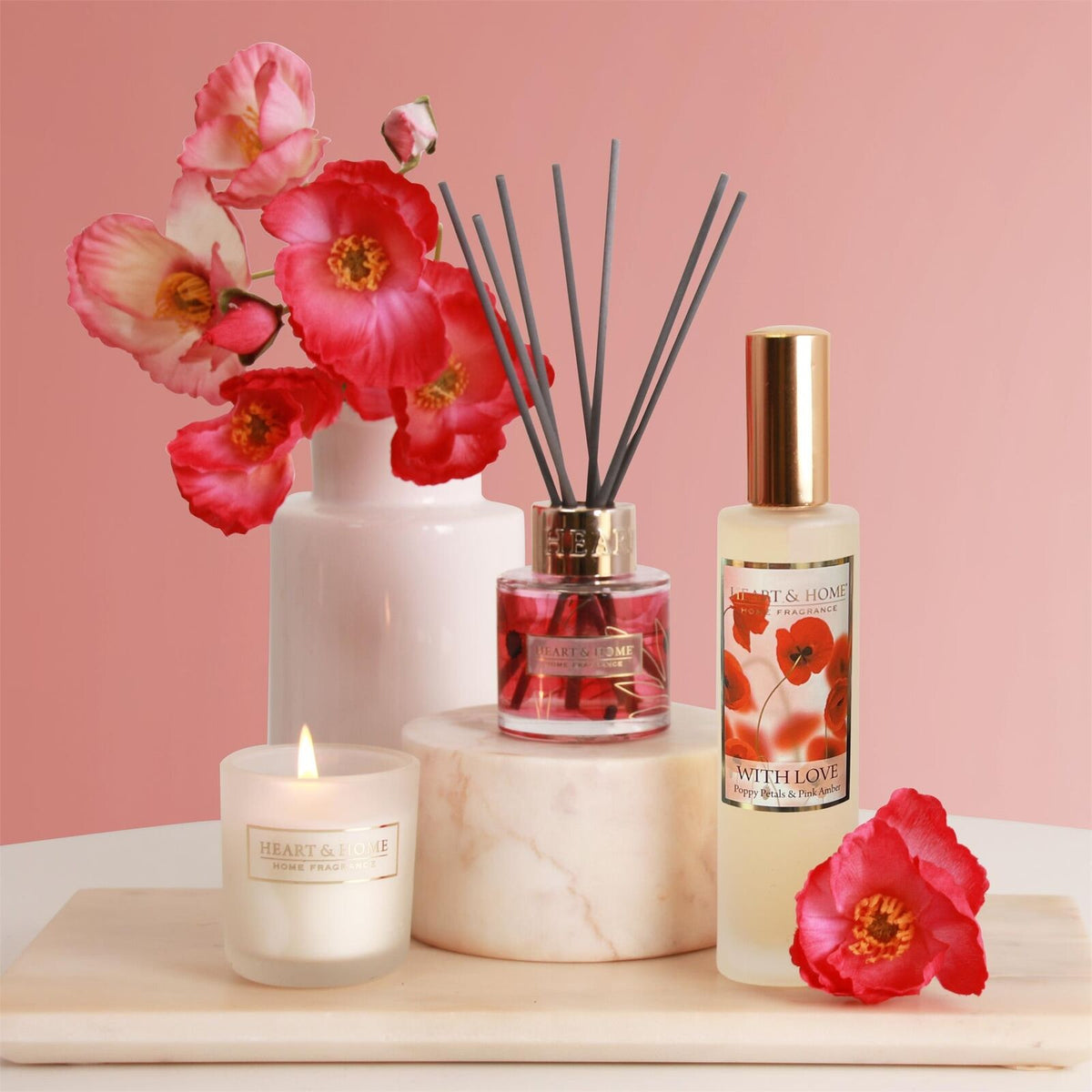 Heart & Home Gift Set - Room Spray Diffuser & Mini Candle