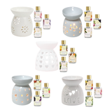Woodside Home Living Wax Melt Burner & Fragrance Oils Gift Set - Various Designs