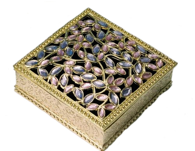 Square Jewelled Trinket Box 