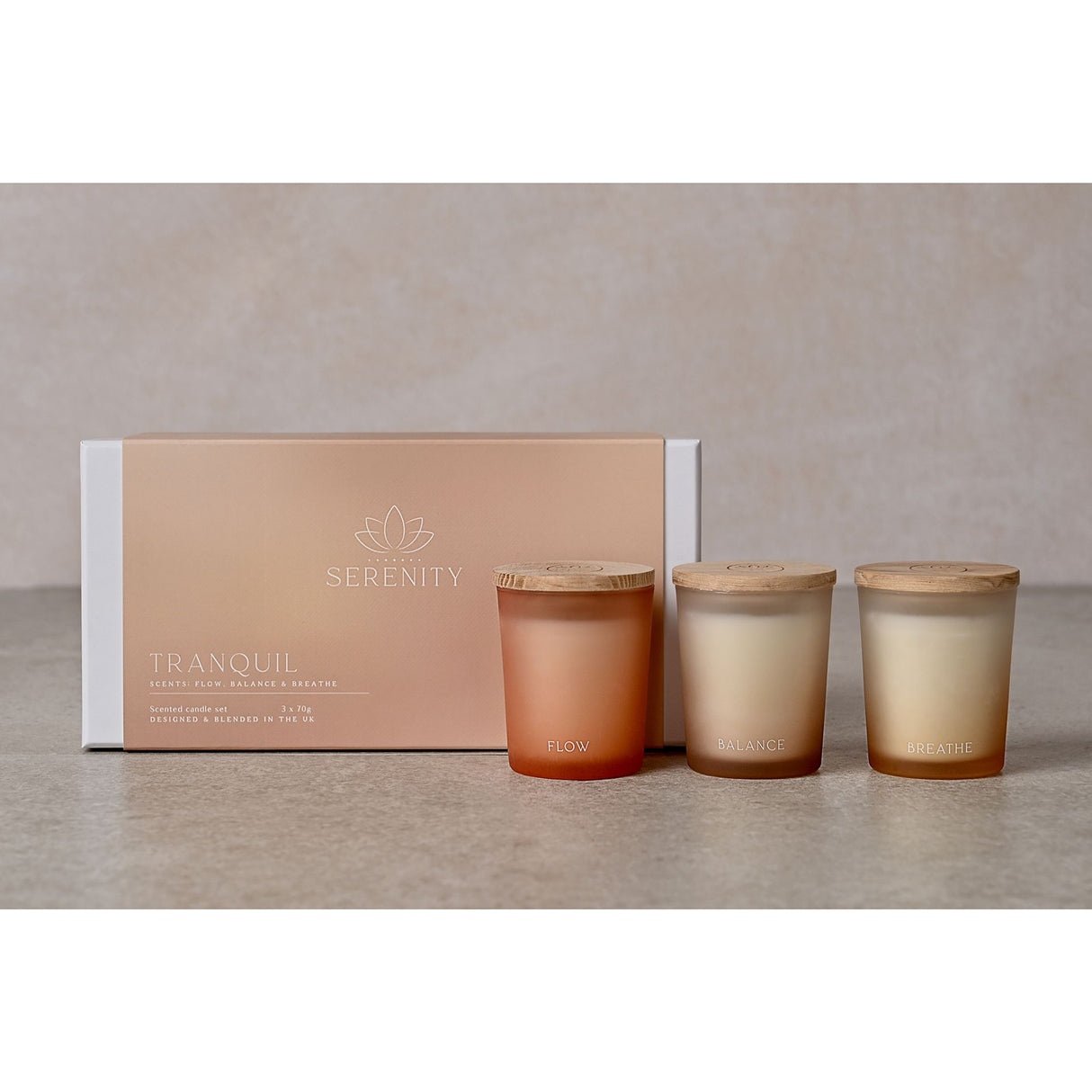 Serenity Wellbeing Tranquil Votive Candle Gift Set - Balance Breathe & Flow