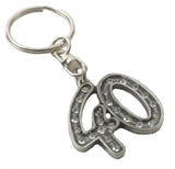 English Pewter Birthday Age Number Crystal Keyring - Various Ages