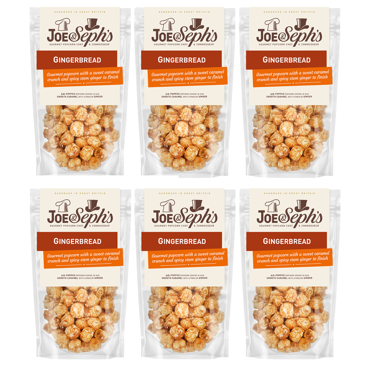 Joe & Seph's Popcorn Snack Packs 30g - Gingerbread (6 Pack)