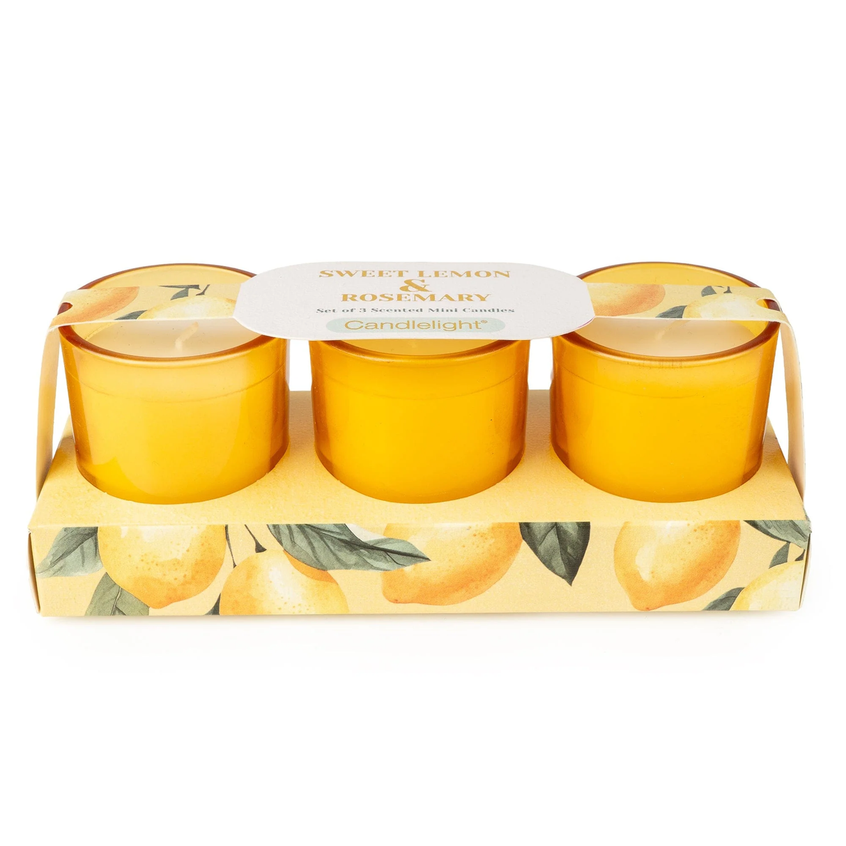 Candlelight Spring Summer Collection Set of 3 Votive Candles - Sweet Lemon & Rosemary
