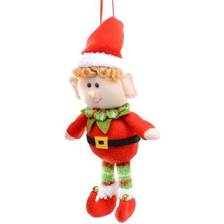 Hanging Elves Decoration Xmas Christmas Decorations