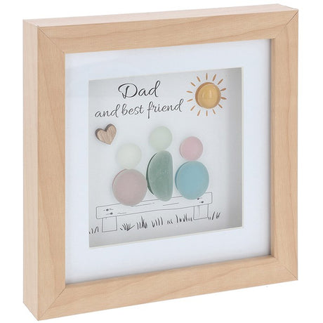 Pebble Glass Square Plaque - Dad