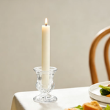 Clear Glass Candlestick Holders (6.8cm) - Petal Design