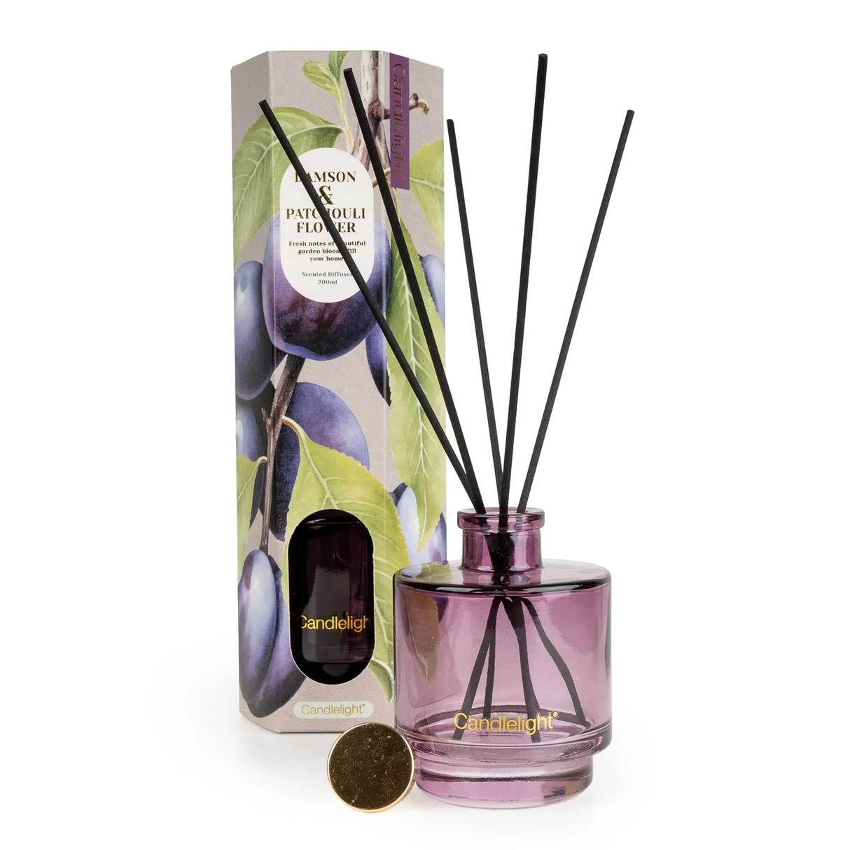 Candlelight Spring Summer Collection 200ml Reed Diffuser - Damson & Patchouli Flower